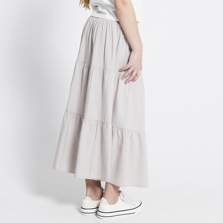 Linen blend maxi skirt "Luciana"  Beige